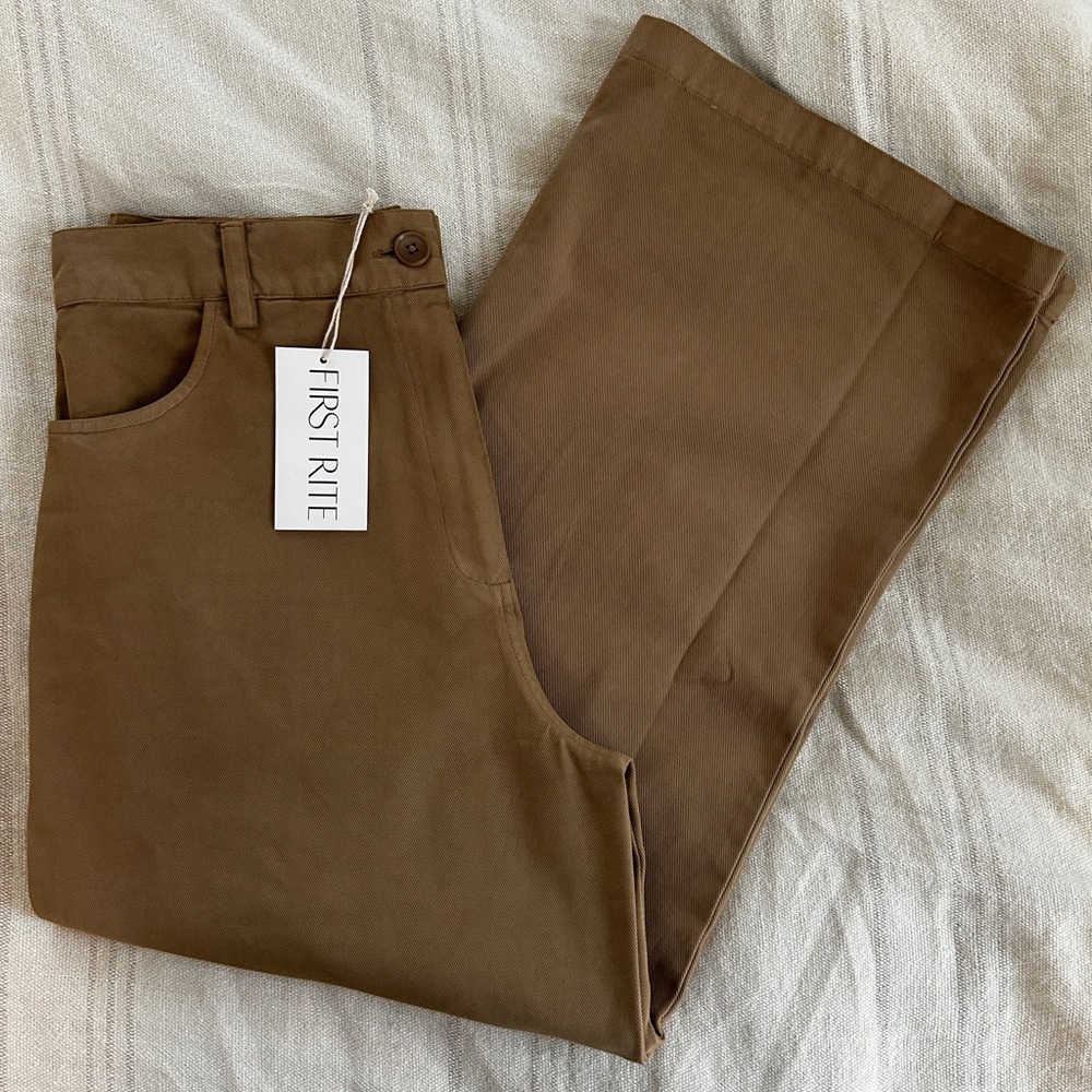 First Rite Wide Leg Trouser - Khaki - like new